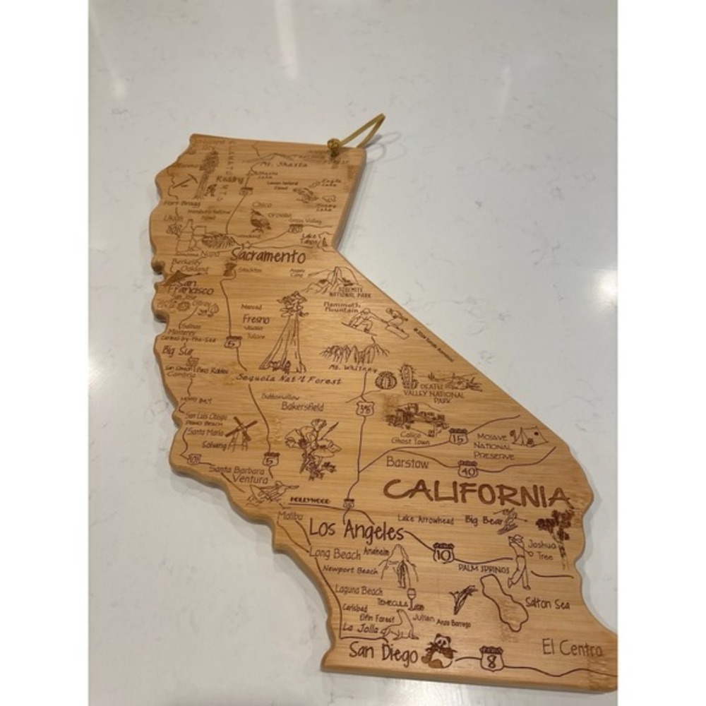 NEW‎ !! California Bamboo Serving / Cutting Board or Wall Art !
